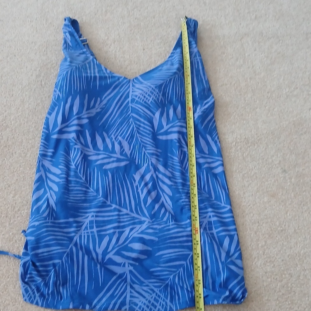 SONNET SHORES Blue Palm Tankini Top Adjustabke Straps sz 24W.  NWT.   FL - Picture 7 of 7